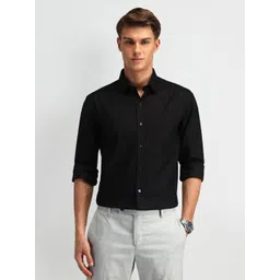 Arrow Men Manhattan Spread Collar Textured Solid Cotton Slim Fit Formal Shirt-picture-20