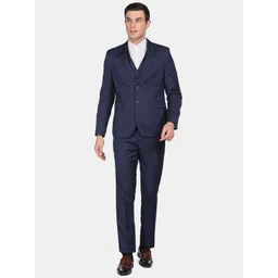 Arrow Men Navy Blue Solid Regular-Fit Single-Breasted 2-Piece Formal Suit-picture-26