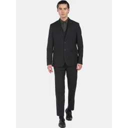 Arrow Men Olive Green solid Single Breasted 3-Piece Suit-image-38