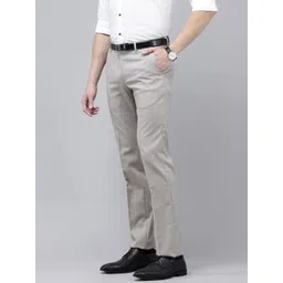 Arrow Men Original Tailored Fit Self Design Textured Formal Trousers-image-13