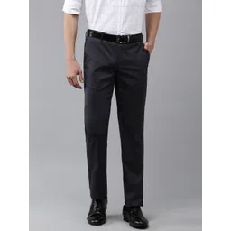 Arrow Men Original Tapered Fit Self-Checked Formal Trousers-picture-20