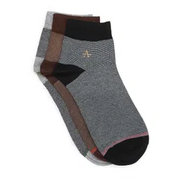 Arrow Men Pack Of 3 Patterned Pure Cotton Ankle Length Socks-picture-24