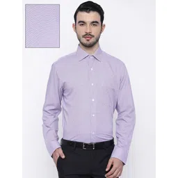 Arrow Men Purple & White Regular Fit Checked Formal Shirt-picture-13