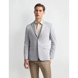 arrow Men Self Design Single Breasted Formal Blazer-picture-17