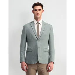 arrow Men Self Design Single Breasted Formal Blazer-picture-18