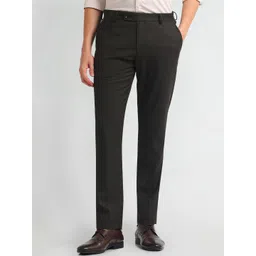 Arrow Men Slim Fit Checked Formal Trousers-picture-33