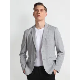 Arrow Men Slim-Fit Notched Lapel Long Sleeves Single Breasted Blazer-picture-10