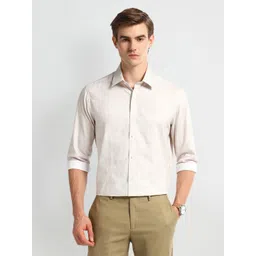 Arrow Men Slim Fit Textured Spread Collar Cotton Formal Shirt-image-42