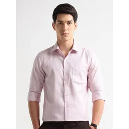 Arrow Men Slim Fit Textured Spread Collar Cotton Formal Shirt-image-37