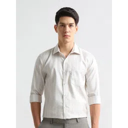 Arrow Men Slim Fit Vertical Striped Auto Press Formal Shirt-picture-32