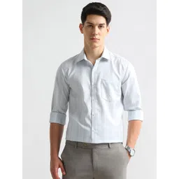 Arrow Men Slim Fit Vertical Striped Auto Press Formal Shirt-picture-29