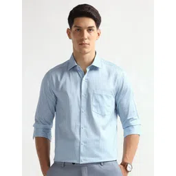 Arrow Men Slim Fit Vertical Striped Pure Cotton Manhattan Originals Formal Shirt-picture-14