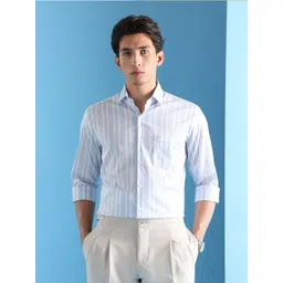 Arrow Men Slim Fit Vertical Striped Spread Collar Formal Shirt-picture-26