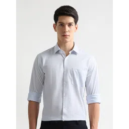 Arrow Men Slim Fit Vertical Striped Spread Collar Formal Shirt-picture-10