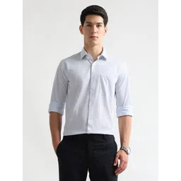 Arrow Men Slim Fit Vertical Striped Spread Collar Formal Shirt-picture-15