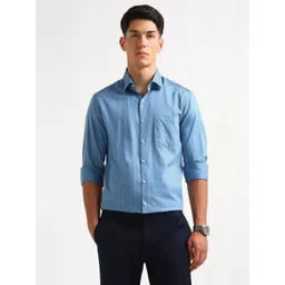 Arrow Men Slim Fit Vertical Striped Spread Collar Pure Cotton Formal Shirt-picture-20