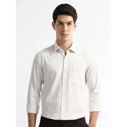 Arrow Men Slim Fit Windowpane Checks Checked Casual Shirt-picture-26