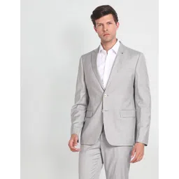 arrow Men Tailored Regular Fit Three Piece Suit Solid Suit-picture-23