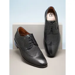 Arrow Men Textured Boulder Formal Leather Derbys-picture-25