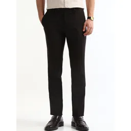 Arrow Men Textured Mid-Rise Regular Fit Formal Trousers-picture-38