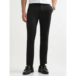 Arrow Men Textured Slim Fit Mid-Rise Formal Trousers-image-20