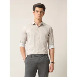 Arrow Men Textured Spread Collar Pure Cotton Formal Shirt-picture-22