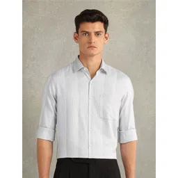 Arrow Men Textured Spread Collar Pure Cotton Formal Shirt-picture-32