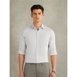 Arrow Men Textured Spread Collar Pure Cotton Formal Shirt-picture-35