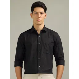 Arrow Men Textured Spread Collar Pure Cotton Jaquard Italian Elegance Formal Shirt-image-35