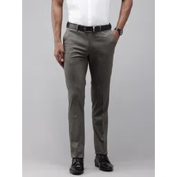 Arrow Men Textured Tailored Fit Formal Trousers-picture-13