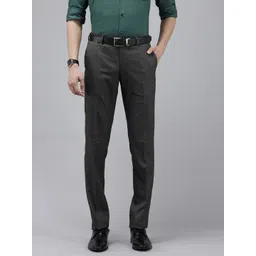 Arrow Men Textured Tailored Fit Formal Trousers-picture-20