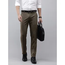 Arrow Men Textured Tailored Fit Formal Trousers-image-23
