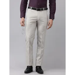 Arrow Men Textured Tailored Tapered Fit Formal Trousers-picture-26