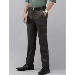 Arrow Men Textured Tapered Fit Formal Trousers-image-25