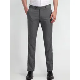Arrow Men Textured Urban Grey Slim Tapered Fit Men Trousers-picture-15