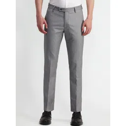 Arrow Men Textured Urban Mid-Rise Slim Fit Formal Trousers-picture-33