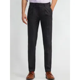 Arrow Men Textured Urban Slim Fit Pleated Formal Trousers-picture-16