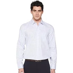 arrow Men's Checked Full Sleeves Slim Fit Semi-Cutaway Collar Cotton Formal Shirt-picture-13