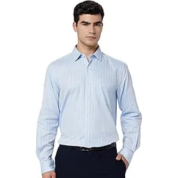 arrow Men's Patterned Weave Full Sleeves Slim Fit Cutaway Collar Cotton Formal Shirt-picture-49