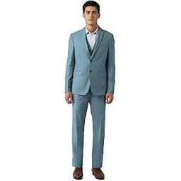 arrow Men's Solid Tailored Fit Formal Three Piece Suit-picture-51