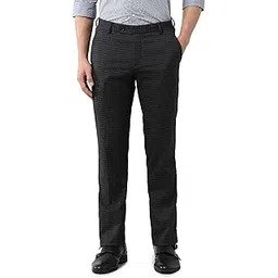 arrow Men's Tailored Fit Checked Trousers-picture-19