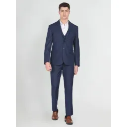Arrow Mid Navy Regular Fit Checks Three Piece Suit-picture-21