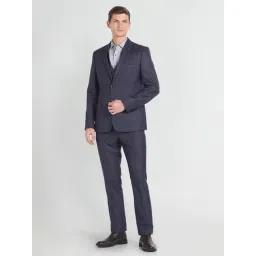 Arrow Mid Navy Regular Fit Three Piece Suit-picture-12