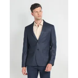 Arrow Navy Blue Regular Fit Checks Blazer-picture-21