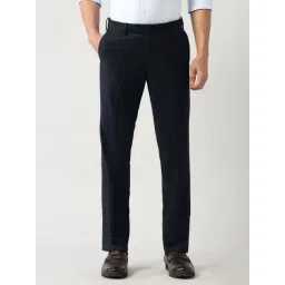 Arrow Navy Blue Regular Fit Trousers-picture-48