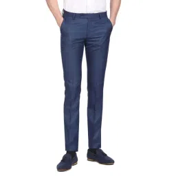 Arrow Navy Blue Regular Fit Trousers-picture-47