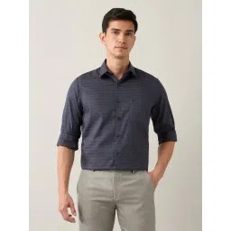 Arrow Navy Cotton Regular Fit Checks Shirt-picture-35