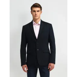 Arrow Navy Cotton Slim Fit Blazer image 1