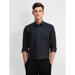 Arrow Navy Cotton Slim Fit Printed Shirt-picture-35