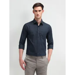 Arrow Navy Cotton Slim Fit Printed Shirt-picture-32